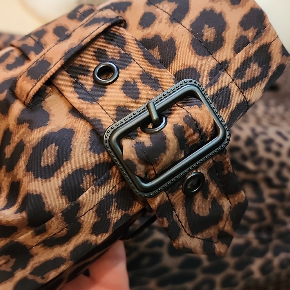 NWT Rebecca Minkoff LEOPARD Animal Print MAXI TRENCH Coat - Picture 11 of 14